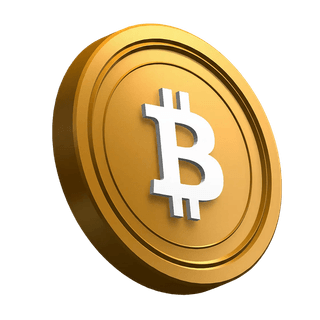 Moneda Bitcoin BTC en ángulo como recurso visual en la sección de presentación