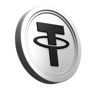 Sección de confianza de la comunidad de negociación con elemento de la moneda Tether USDT